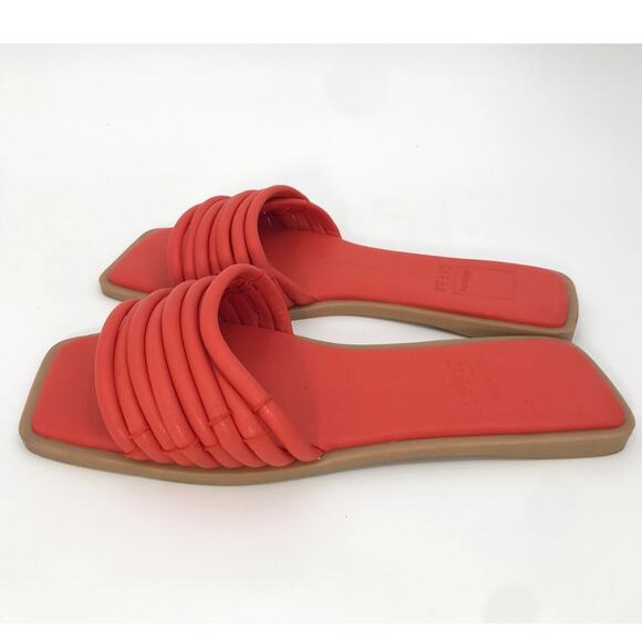 Dolce Vita Clear Orange Vegan Leather NYX Flat Slide Sandal Size 7 - Picture 1 of 7